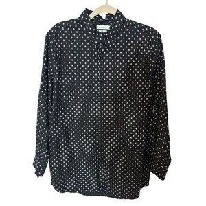J. Lindeberg Button Down Shirt Slim Fit Men's Large Dani Black Print